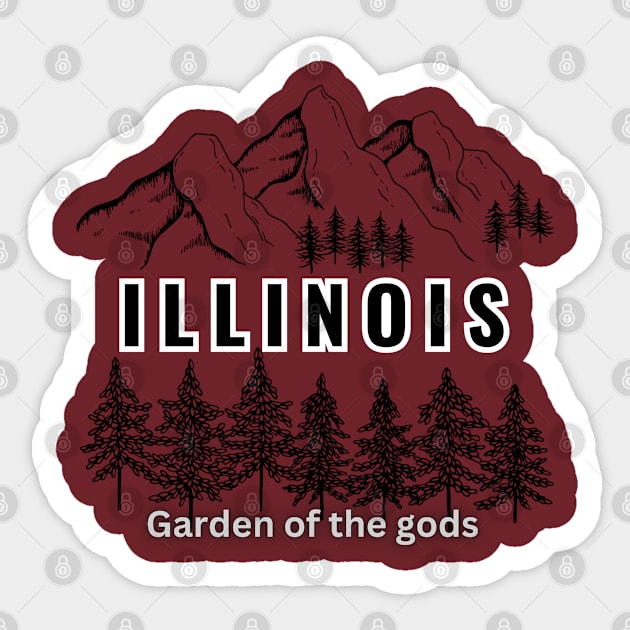 Garden of the gods, Illinois Sticker by TeeText